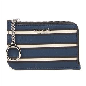 ♠️ Kate Spade leather cameron york striped wallet
